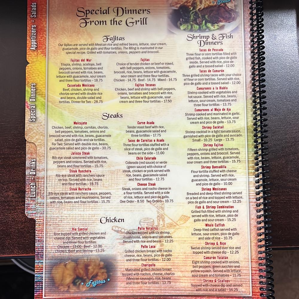 Gran Rio Mexican Restaurant Menu image 2